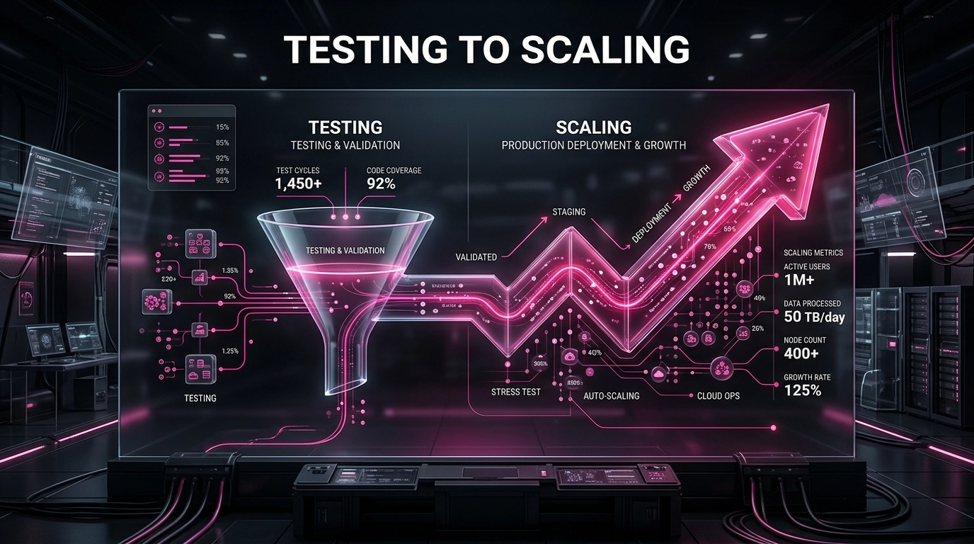 Testing to scaling: from concept validation to full production growth